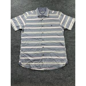 Ted Baker London Shirt Men's 4 Short Sleeve Button Down Shirt Blue Striped